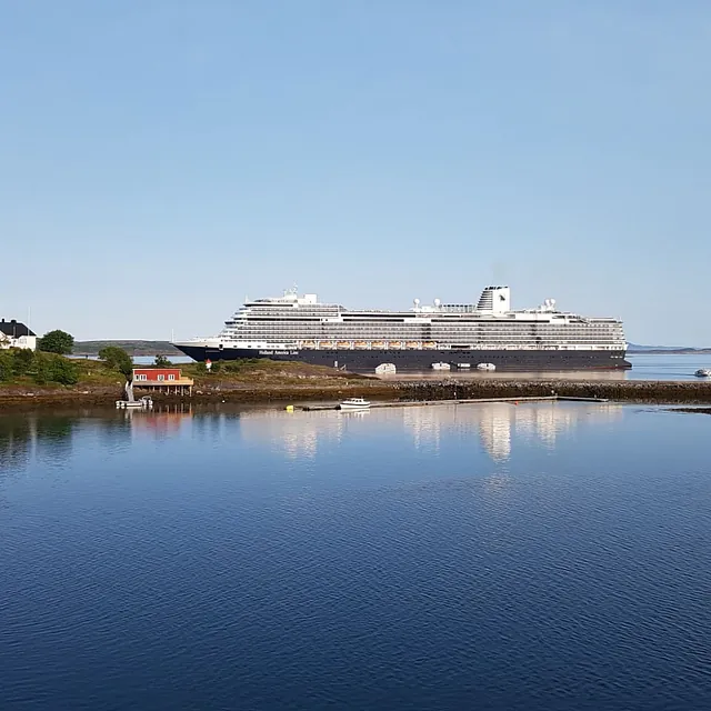 Stort cruiseship i havn